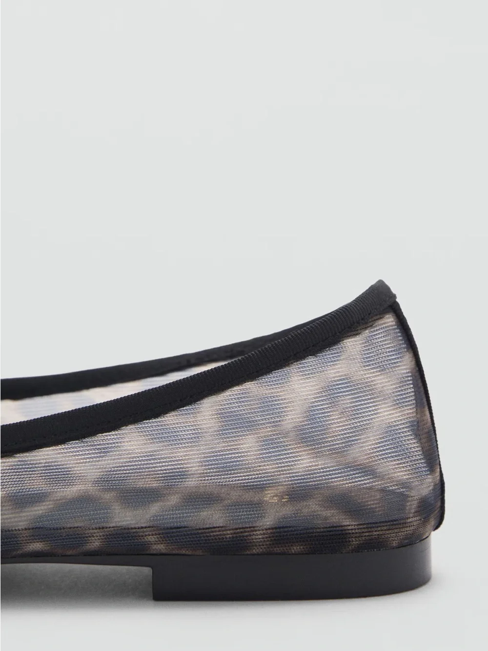 MANGO Women’s Leopard Print Mesh Ballet Flats
